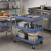 Thumbnail image #2 for Metro Deep Ledge 3-Tier Utility Cart with Open Base and Polymer Shelves, Slate Blue