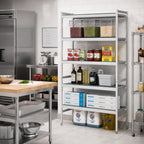Thumbnail image #2 for Fermod Fermostock 5R52C83 5-Tier Stationary Starter Polymer Shelving Unit, 52"W x 22"D x 83"H, Perforated