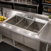 Thumbnail image #2 for 32 Inch Drop-In 3-Compartment Bar Sink with Deck Mount Faucet and Basket Drain