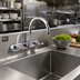 Thumbnail image #2 for BK Resources OptiFlow Heavy Duty Solid Body Splash Mount Faucet with 8-Inch Gooseneck Spout