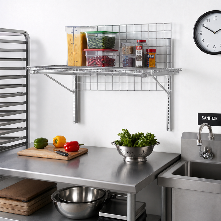Product image #2 for WalStor Modular Wall-Mounted Wire Shelf Kit, Single Shelf, 36 x 18 Inches