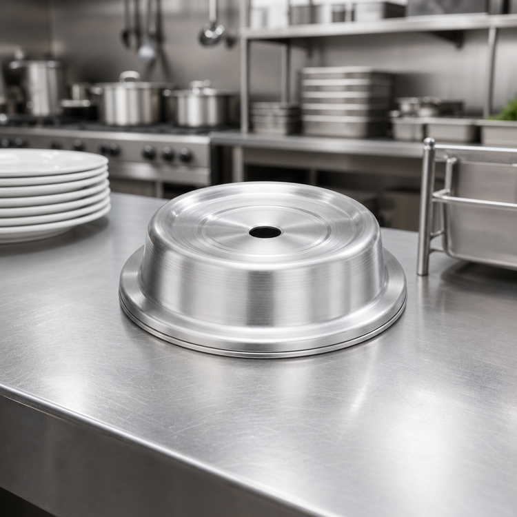 Product image #2 for Round Stainless Steel Satin Finish Plate Cover for 6-5/8 Inches to 6-7/8 Inches Plates
