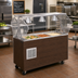 Thumbnail image #2 for Vollrath 2-Series Affordable Portable Refrigerated Cafeteria Serving Station with Breath Guard, 3-Pan, Walnut Woodgrain Base