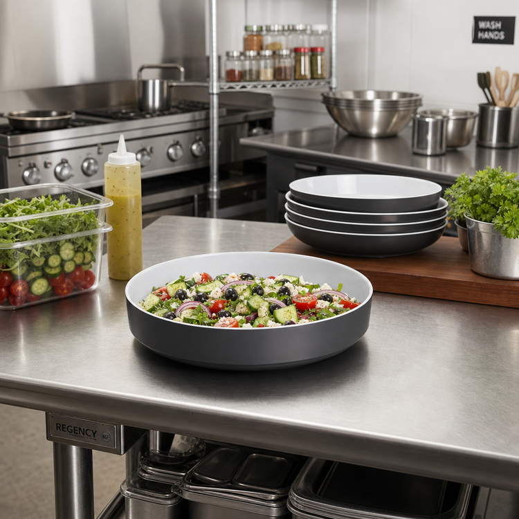 Product image #2 for American Metalcraft 48 oz Round Melamine Bowl, 10-Inch Diameter, Graphite