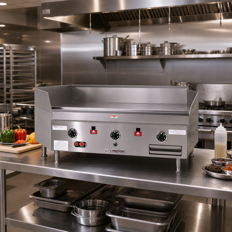 Product image #2 for Southbend HDG-48 Countertop Gas Griddle with 48" W x 24" D Cooking Surface and 1" Polished Steel Plate
