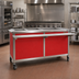 Thumbnail image #2 for Director's Choice DCS2-HFU-C-3 Mobile 2-Well Electric Hot Food Table with Holly Berry Red Laminate Panel