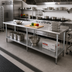 Thumbnail image #2 for Advance Tabco 144-Inch x 24-Inch 304 Stainless Steel Work Table with 1-1/2-Inch Rear Backsplash and Galvanized Base