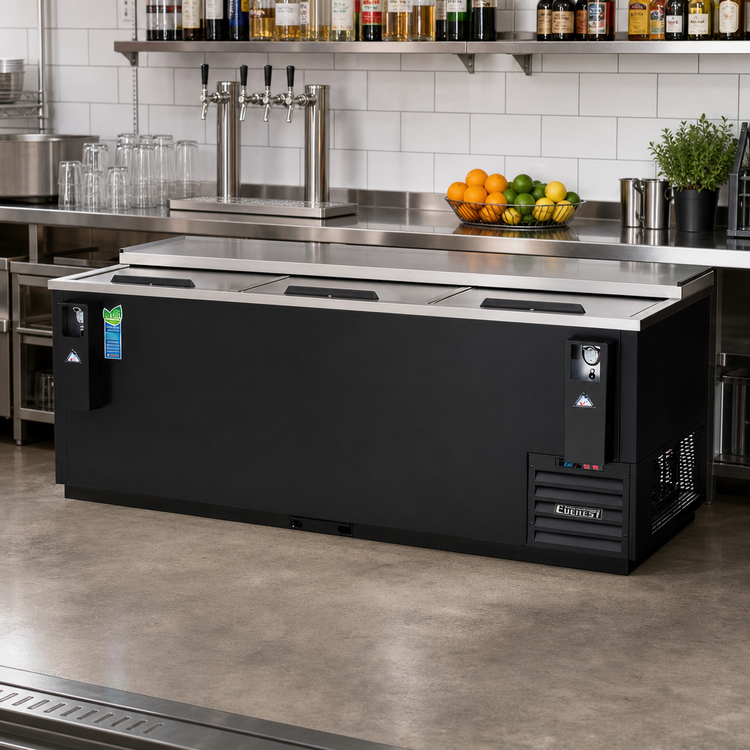 Product image #2 for Everest Refrigeration EBC95 95-1/8-Inch Horizontal Bottle Cooler with 31 Cu. Ft. Capacity and Stainless Steel Countertop