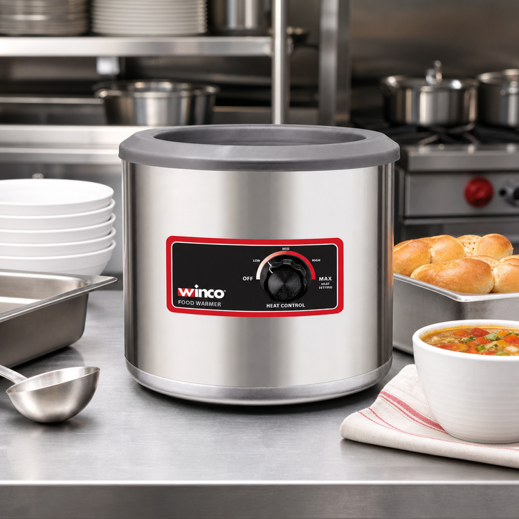 Product image #2 for Winco FW-7R250 7 Qt Electric Round Countertop Food Warmer