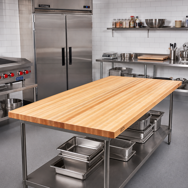 Product image #2 for John Boos Boos Block Northern Hard Rock Maple Kitchen Countertop, 84 x 30 x 1-1/2 Inch, Penetrating Oil Finish
