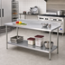 Thumbnail image #2 for Eagle Group Deluxe Series Stainless Steel Work Table with 4-1/2 Inch Backsplash and Adjustable Undershelf, 108 Inch x 30 Inch