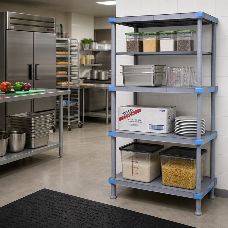 Product image #2 for Quantum Millenia 24-Inch W x 21-Inch D x 62-Inch H Solid Gray Polymer Starter Shelving Unit