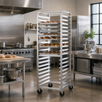 Thumbnail image #2 for Advance Tabco Full-Height Mobile End-Loading Aluminum Pan Rack, 12 Full-Size Sheet Pans