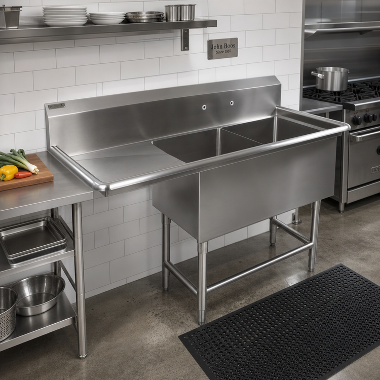 Product image #2 for John Boos Pro-Bowl 2-Compartment Stainless Steel Sink with Left Drainboard
