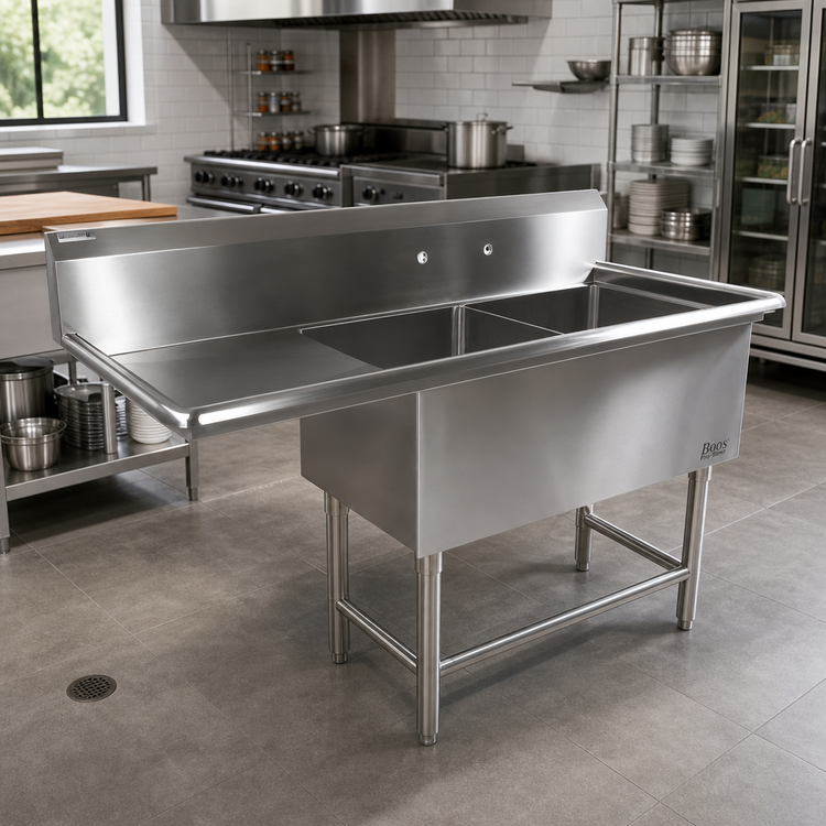 Product image #2 for John Boos Pro-Bowl 2-Compartment Stainless Steel Sink with Left Drainboard