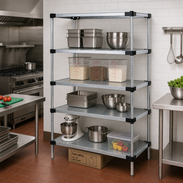 Product image #2 for Quantum Solid Shelving Starter Kit with 5 Solid Shelves, 36 x 21 x 63 Inches