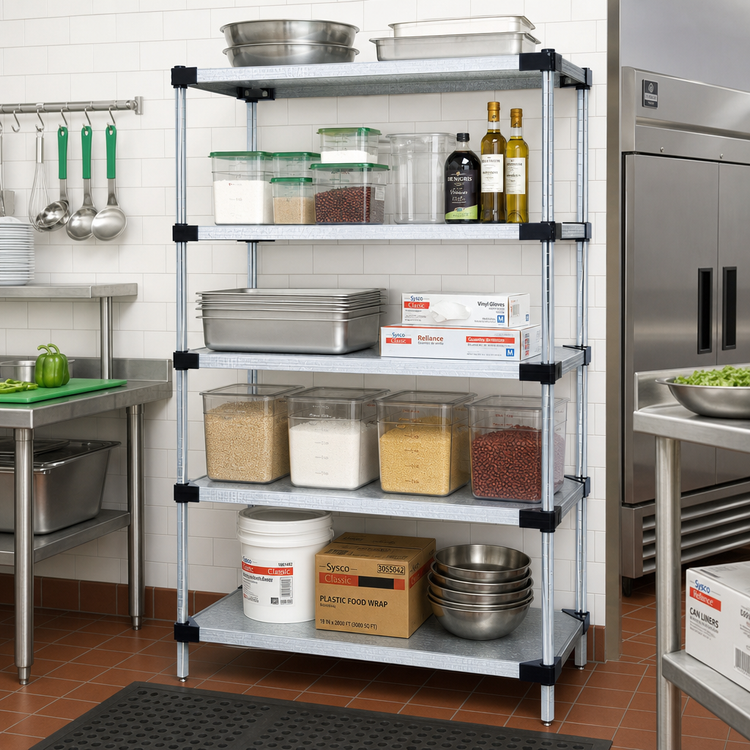 Product image #2 for Quantum Solid Shelving Starter Kit with 5 Shelves, 54-Inch Wide x 86-Inch High