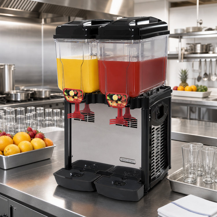 Product image #2 for Cofrimell CD2J110 Two-Bowl Juice Dispenser with 3-Gallon Removable Polycarbonate Bowls, 110V