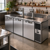 Thumbnail image #2 for 84-Inch Three-Section Refrigerated Draft Bar Cooler with Flat Top, Self-Contained