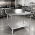 Thumbnail image #2 for John Boos Stallion 72-Inch x 24-Inch 14-Gauge Stainless Steel Work Table with 5-Inch Backsplash and Undershelf