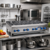 Thumbnail image #2 for Comstock-Castle FHP48 48-Inch Countertop Gas Hot Plate, 8-Burner, Front-to-Back, Stainless Steel