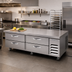 Thumbnail image #2 for Beverage-Air 72-Inch Two-Section Worktop Cook Stand Freezer with 4 Drawers