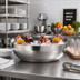 Thumbnail image #2 for American Metalcraft 14-3/8 Inch Double Wall Insulated Stainless Steel Hammered Serving Bowl, 250 oz