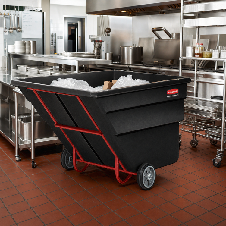 Product image #2 for Rubbermaid Commercial Products Heavy-Duty Mobile Open-Top Tilt Truck, 2-1/2 Cubic Yards, Black