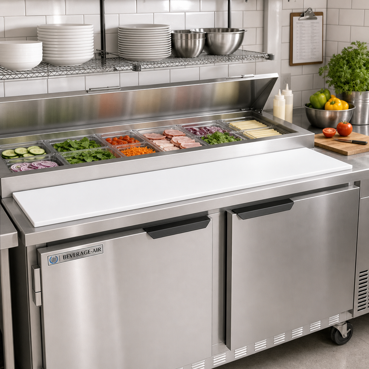 Product image #2 for Beverage-Air 17-Inch White Poly Cutting Board for SPE72C and SPED72C Prep Tables