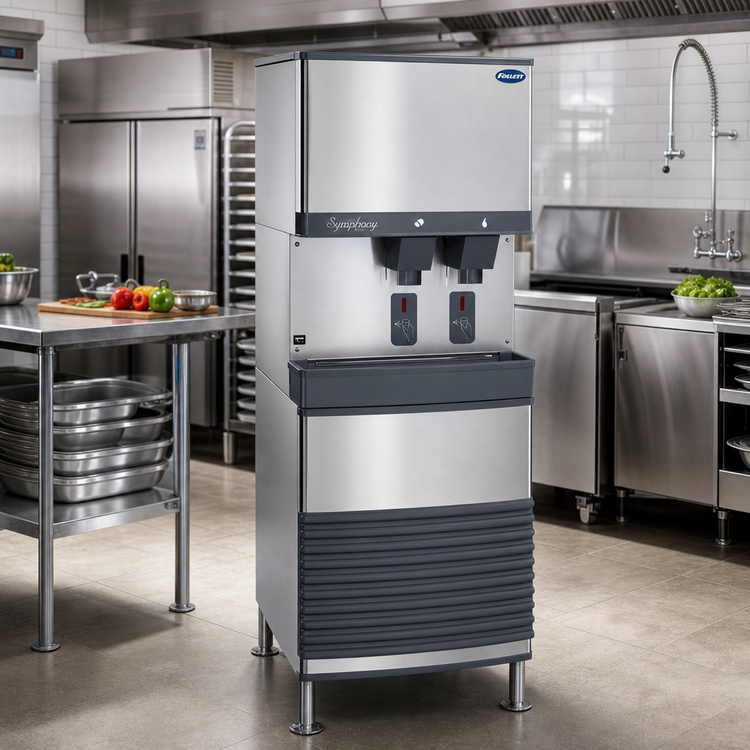 Product image #2 for Follett Symphony Plus 110FB414A-S Freestanding Ice & Water Dispenser with SensorSAFE and 425 lb. Chewblet Ice Production