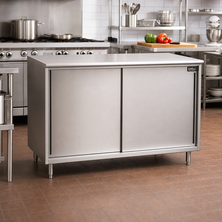 Product image #2 for Eagle Spec-Master Stainless Steel Plate Cabinet with Sliding Doors, 60 Inch Wide