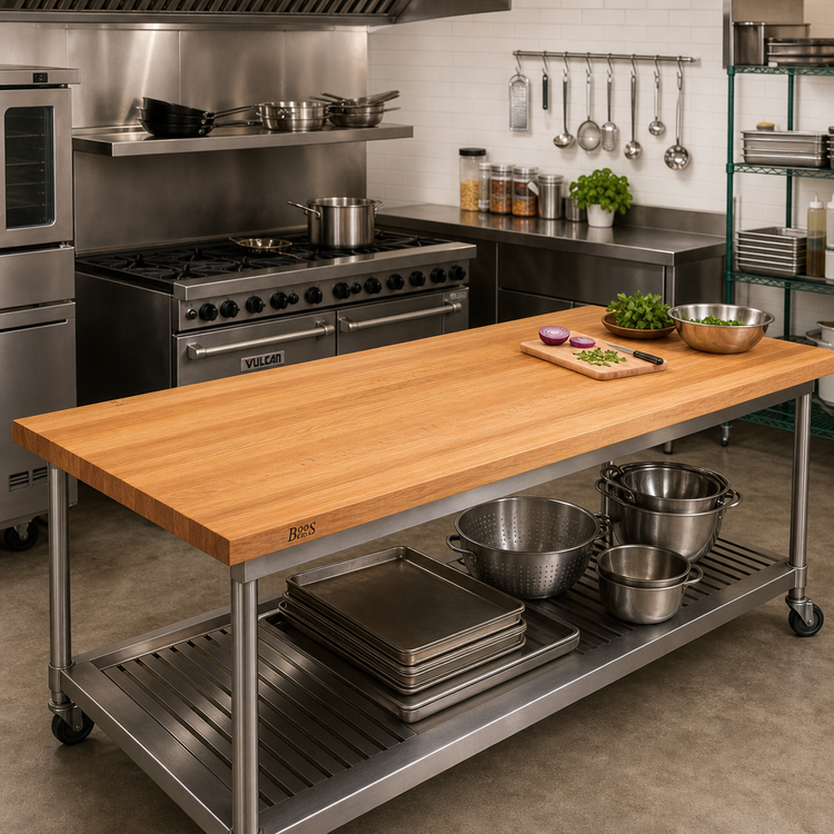 Product image #2 for John Boos Appalachian Red Oak Edge Grain Island Countertop, 120 x 30 x 1-1/2 Inch, Penetrating Oil Finish