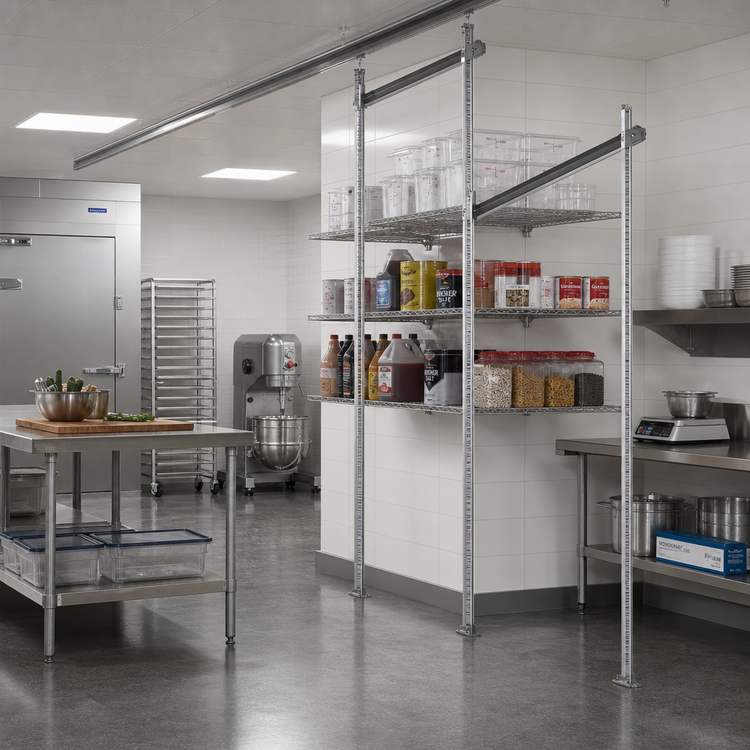 Product image #2 for Quantum 18-Inch Stationary End Kit for Overhead Track Shelving