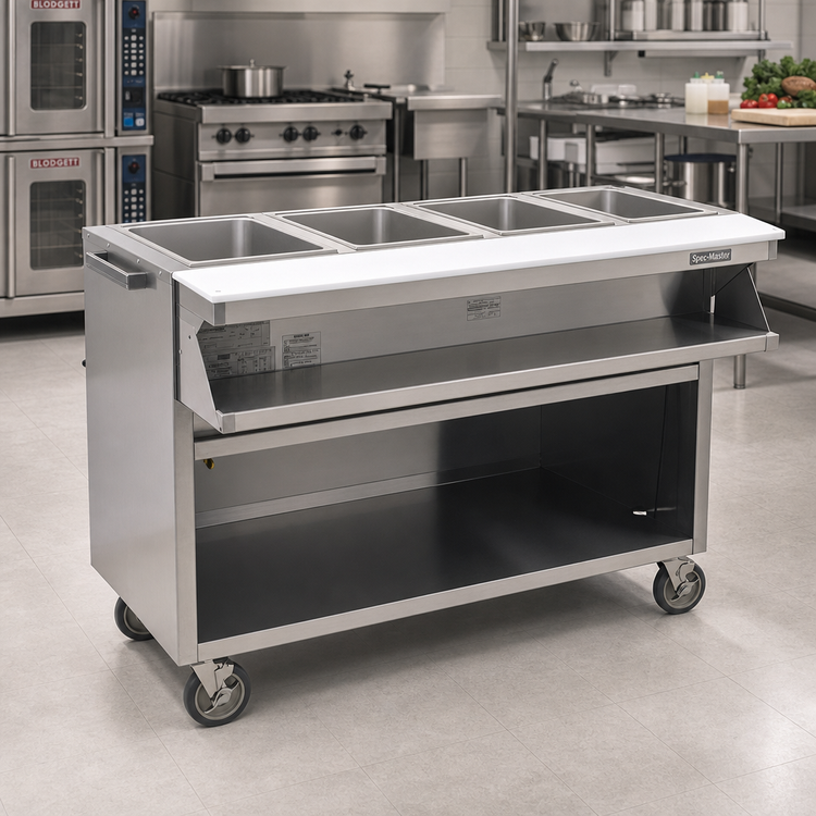 Product image #2 for Spec-Master SPHT5OB-240 5-Well Electric Sealed Well Hot Food Table with Open Base