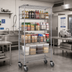 Thumbnail image #2 for Quantum 60 Inch W x 24 Inch D x 80 Inch H Post Basket Cart, 1200 lb. Capacity, Chrome Plated Finish