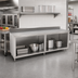 Thumbnail image #2 for John Boos 108 x 30 Inch Stainless Steel Cabinet Base Work Table with Open Front and 5-Inch Backsplash