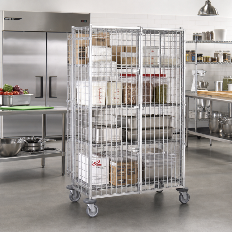 Product image #2 for Metro Super Erecta Mobile Stainless Steel Security Cage, 50-1/2"W x 28-1/16"D x 62"H