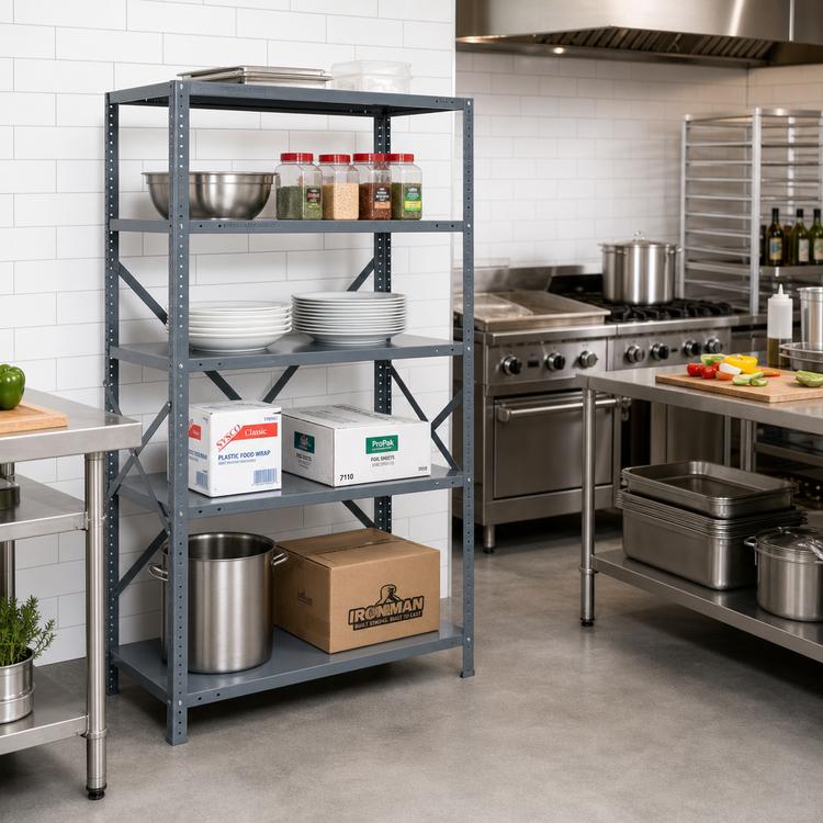 Product image #2 for IRONMAN 6-Shelf Open Steel Shelving Unit, 18" x 36" x 39", 22-Gauge, 400 lb. per Shelf