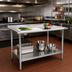 Thumbnail image #2 for Eagle Deluxe Series 72-Inch x 30-Inch Stainless Steel Work Table with Rear Upturn and Adjustable Undershelf