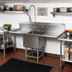 Thumbnail image #2 for John Boos Pro-Bowl 1-Compartment Drainboard Sink with Backsplash, 81-1/4 Inch Wide