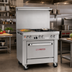 Thumbnail image #2 for Southbend Ultimate 36-Inch Commercial Gas Restaurant Range with 4 Star/Sauté Burners, 12-Inch Left Griddle, Cabinet Base, and 22-1/2-Inch Flue Riser