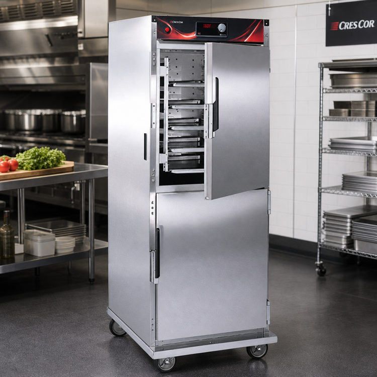 Product image #2 for Cres Cor Insulated Stainless Steel Hot Holding Cabinet with Dutch Doors, 32 Pan Capacity, 120V
