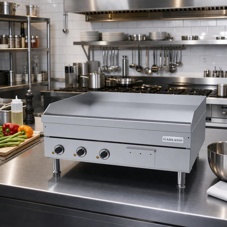 Product image #2 for Garland E24 Series 36-Inch Heavy-Duty Electric Countertop Griddle with Smooth Polished Steel Plate