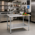 Thumbnail image #2 for BlendPort Deluxe Series Flat Top Stainless Steel Work Table with Galvanized Base, 30 x 24 Inches