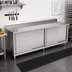 Thumbnail image #2 for John Boos 108-Inch x 24-Inch Enclosed Stainless Steel Work Table with Sliding Doors and 5-Inch Backsplash