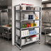 Thumbnail image #2 for Cambro Camshelving Elements XTRA 5-Tier Solid Stationary Starter Unit, 21 x 36 x 84 Inches, Speckled Gray