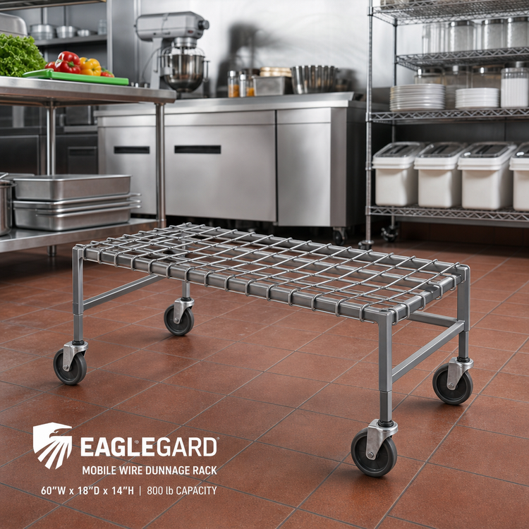 Product image #2 for EagleGard Mobile Wire Dunnage Rack, 60W x 18D x 14H, 800 lb Capacity