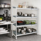 Thumbnail image #2 for Fermod Fermostock 4R42C66-CE 4-Tier Corner Expansion Add-On Polymer Shelving Unit, 66" H x 42" W x 22" D