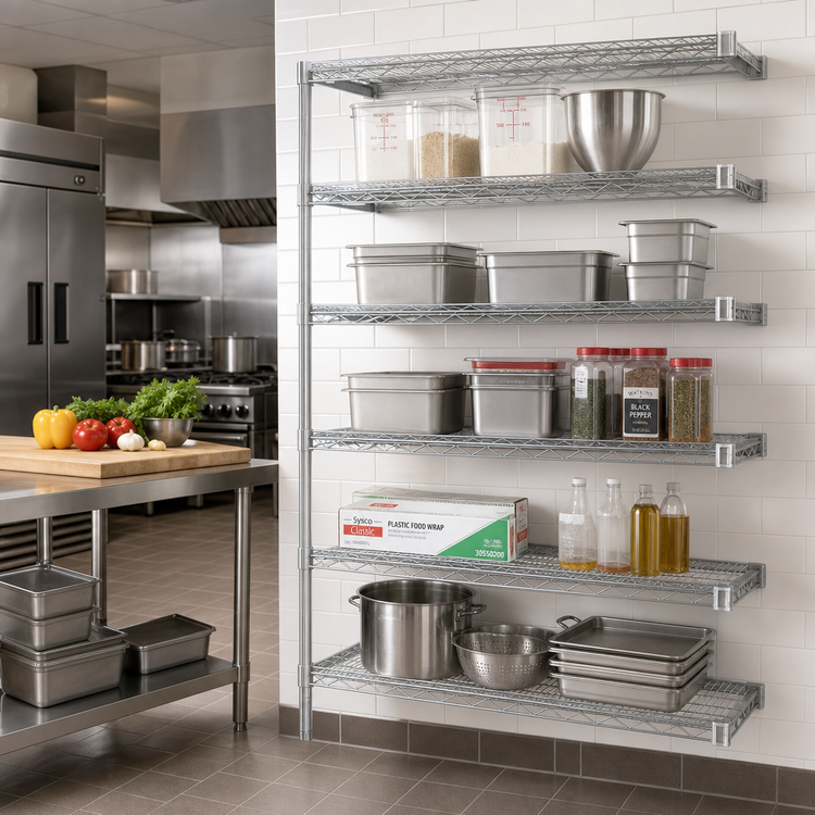 Product image #2 for EAGLEbrite 5-Tier Add-On Wire Shelving Unit, 36W x 21D x 74H, Zinc Finish