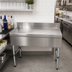Thumbnail image #2 for Advance Tabco Special Value Series Stainless Steel Freestanding Bar-Type Drainboard with 4-Inch Backsplash, 48 x 18 Inches